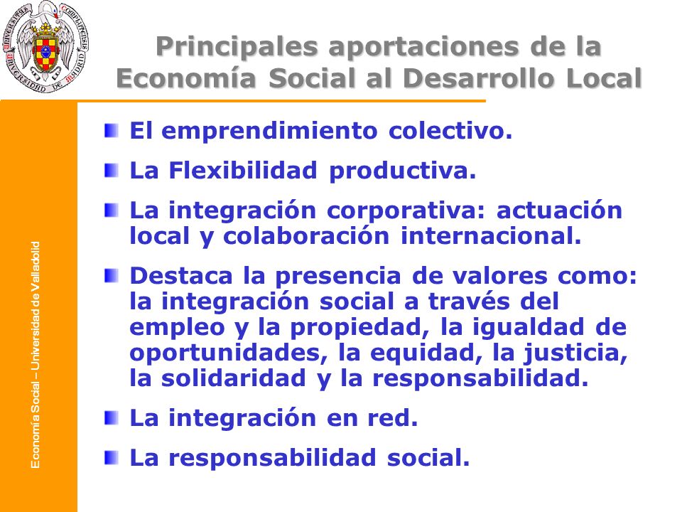 Principales aportaciones de la Economía Social al Desarrollo Local