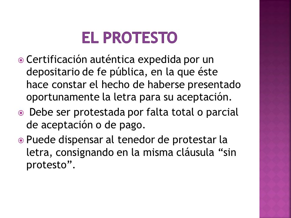 El protesto