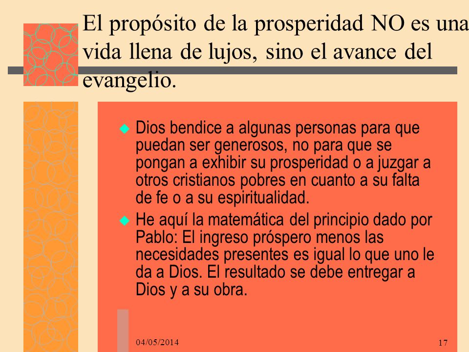 El propósito de la prosperidad NO es una vida llena de lujos, sino el avance del evangelio.
