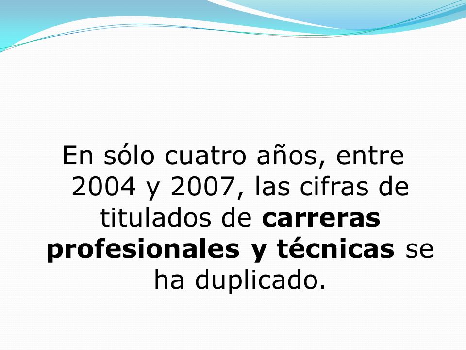 En sólo cuatro años, entre 2004 y 2007, las cifras de titulados de carreras profesionales y técnicas se ha duplicado.