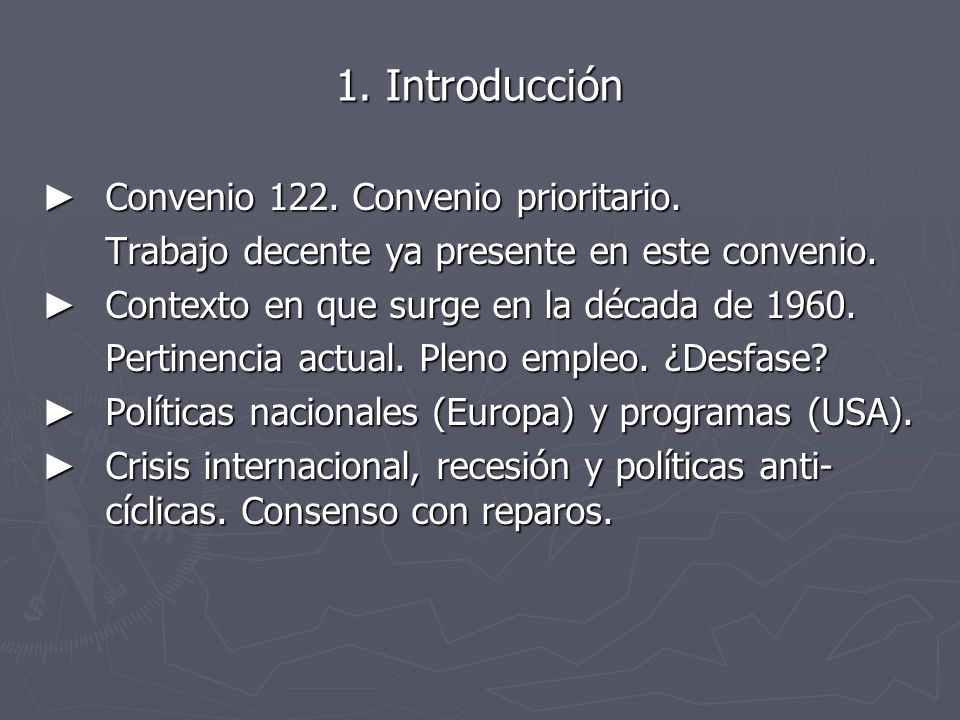 1. Introducción Convenio 122. Convenio prioritario.