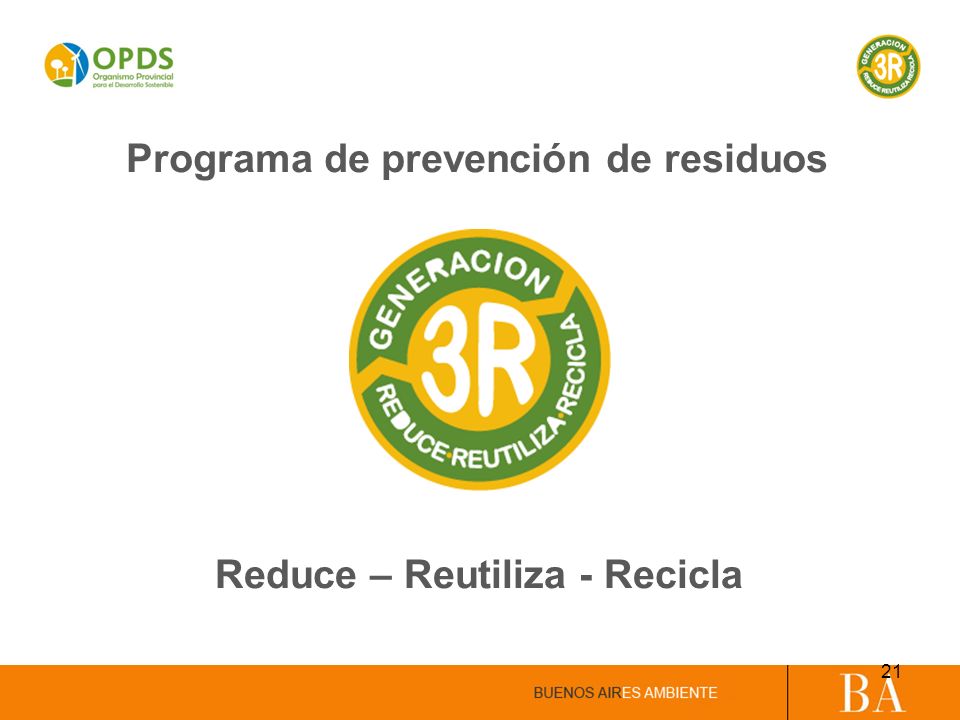 Programa de prevención de residuos Reduce – Reutiliza - Recicla