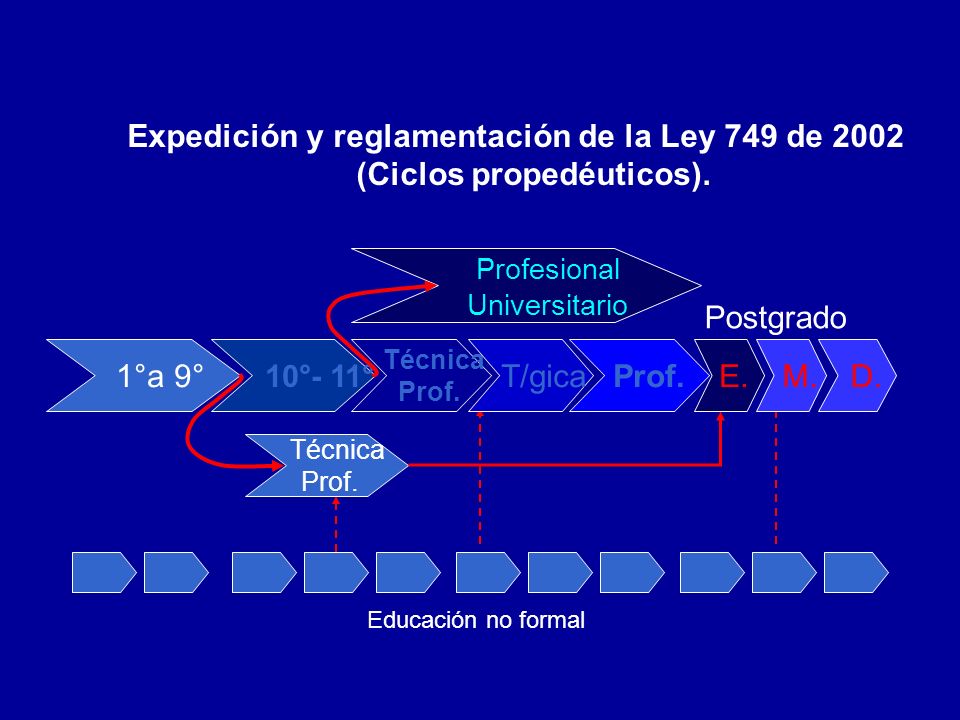 Expedición y reglamentación de la Ley 749 de 2002 (Ciclos propedéuticos).