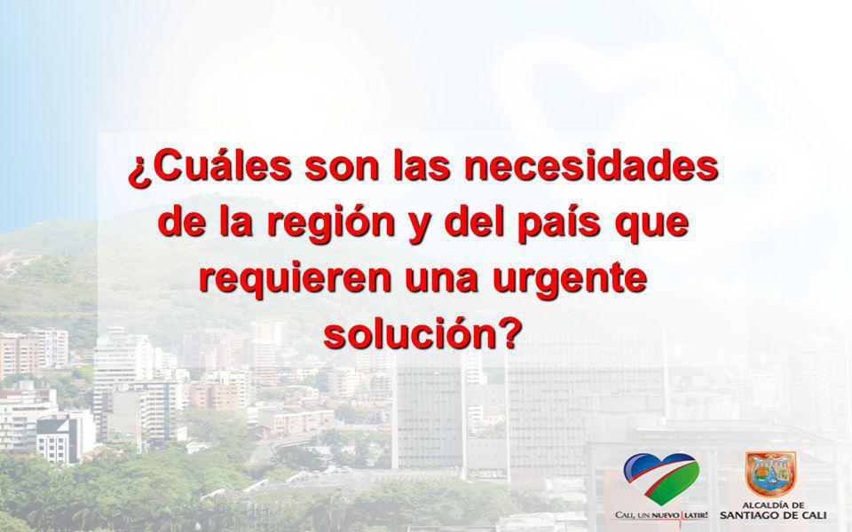 ¿Cuáles son las necesidades de la región y del país que requieren una urgente solución