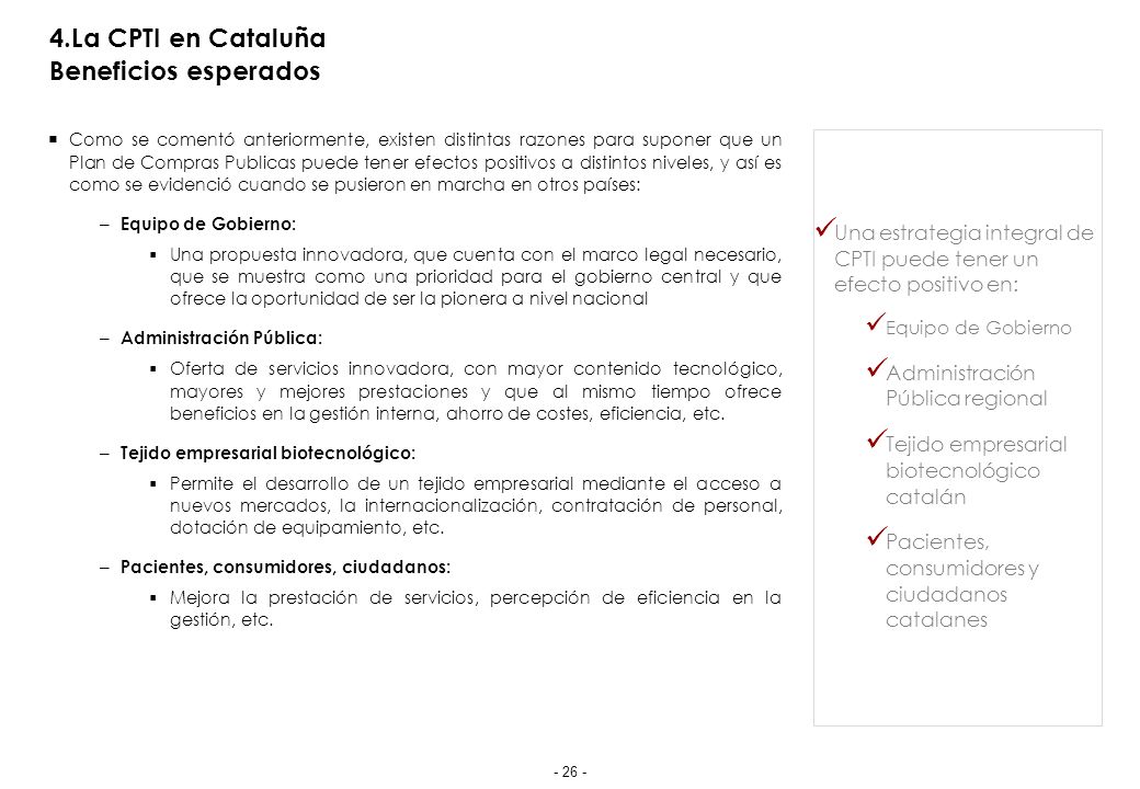 5.Implementación de la CPTI en Cataluña Propuesta de Hoja de Ruta 2011
