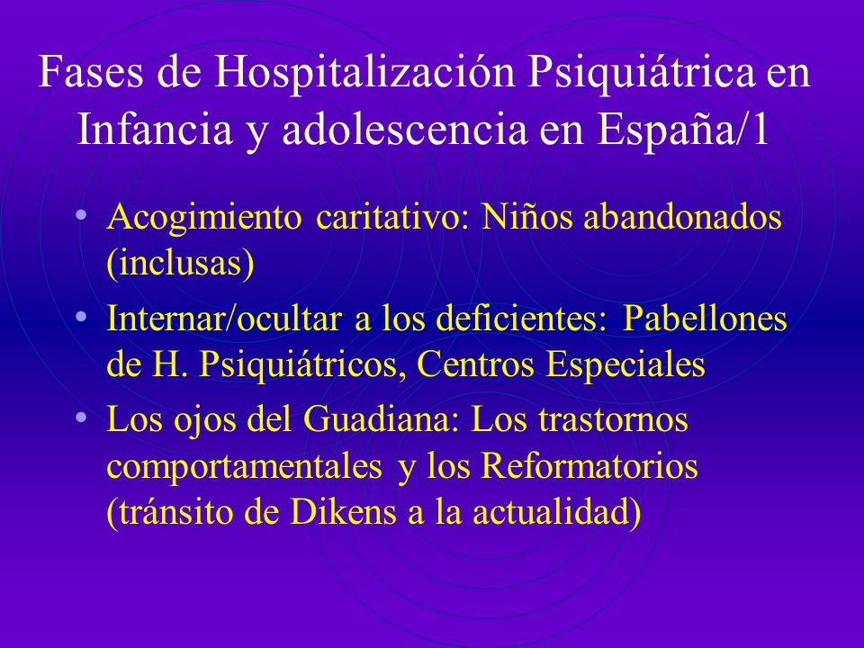 Fases de Hospitalización Psiquiátrica en Infancia y adolescencia en España/1