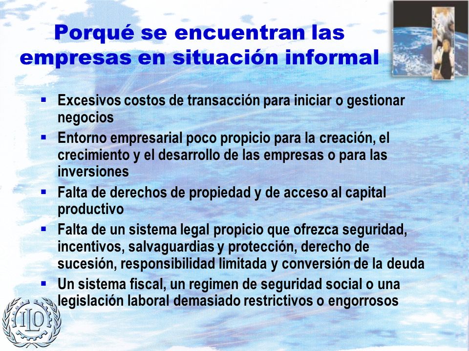 Porqué se encuentran las empresas en situación informal