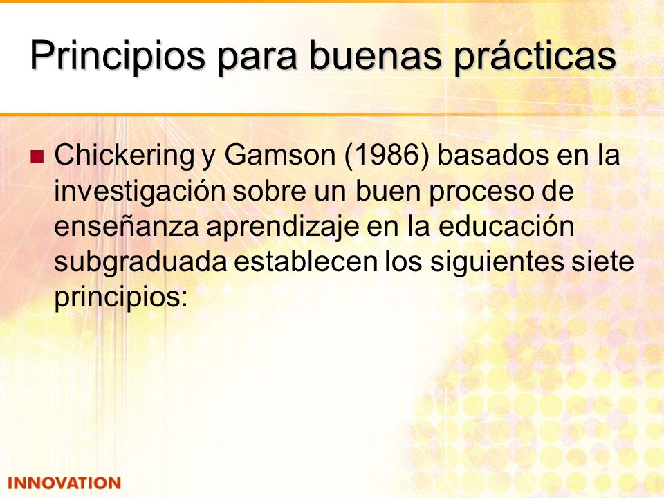 Principios para buenas prácticas