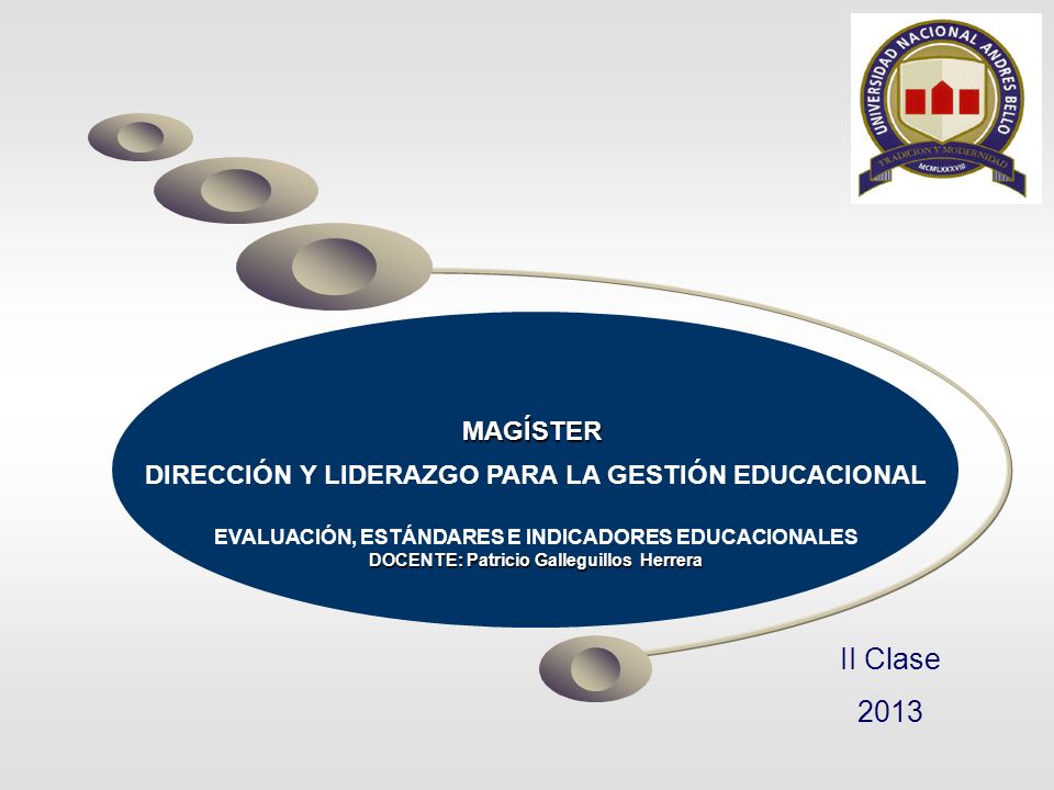 MAGÍSTER DIRECCIÓN Y LIDERAZGO PARA LA GESTIÓN EDUCACIONAL. EVALUACIÓN, ESTÁNDARES E INDICADORES EDUCACIONALES.