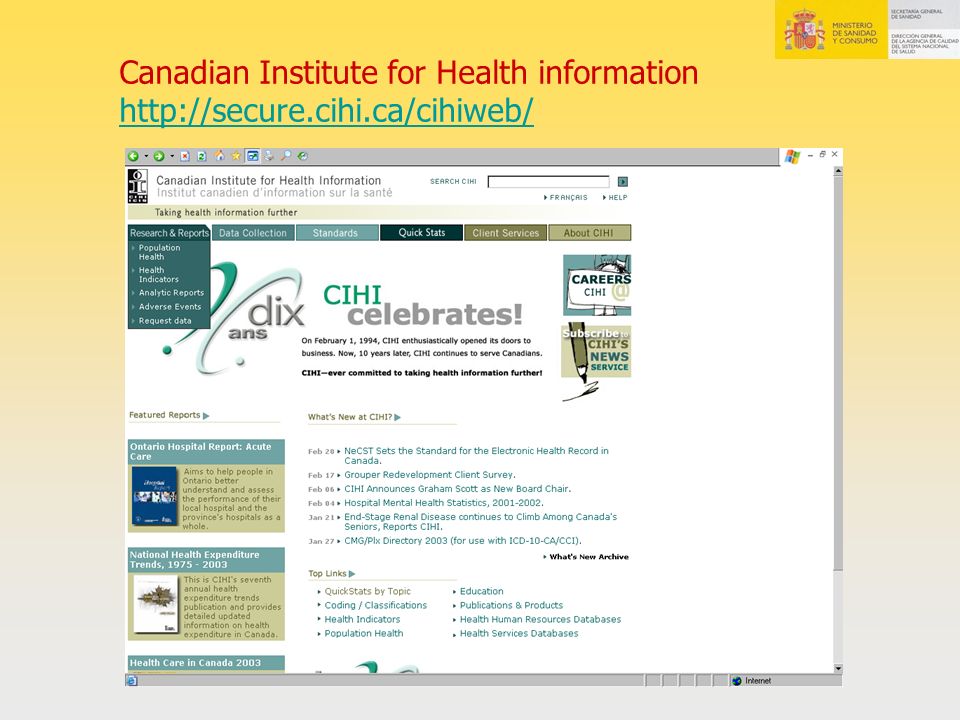 Canadian Institute for Health information   cihi