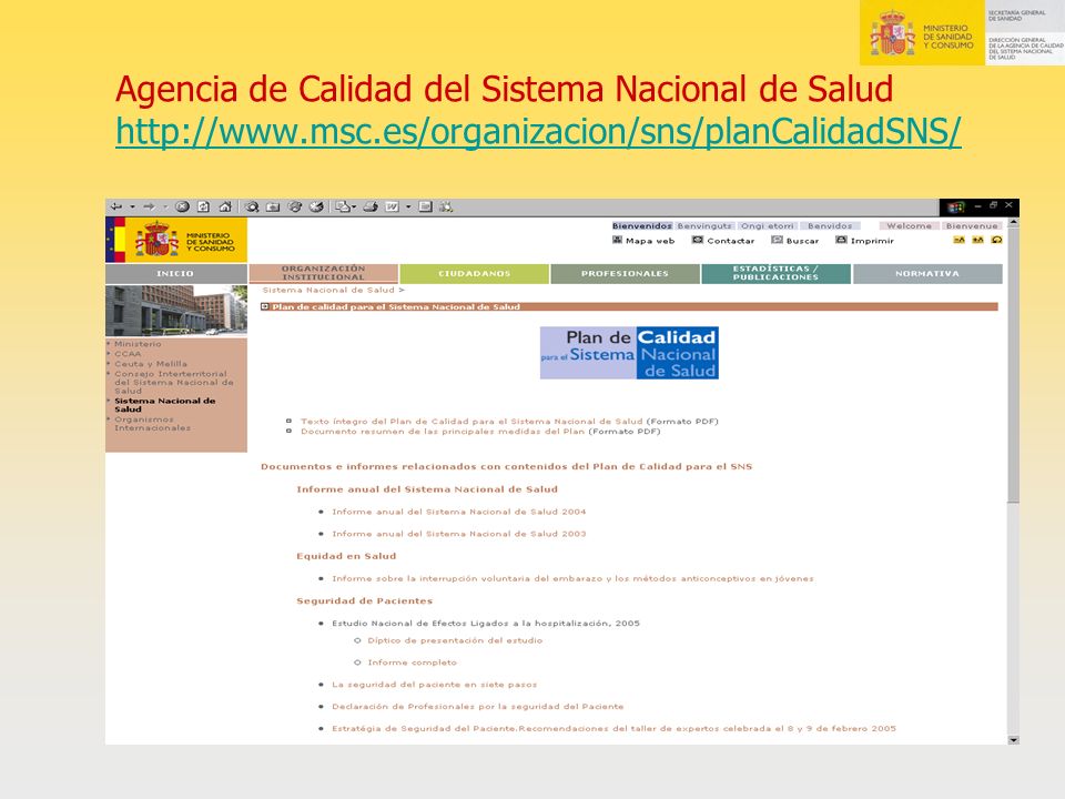 Agencia de Calidad del Sistema Nacional de Salud   msc