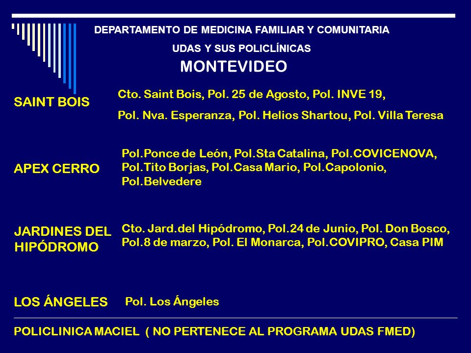 MONTEVIDEO SAINT BOIS APEX CERRO JARDINES DEL HIPÓDROMO LOS ÁNGELES