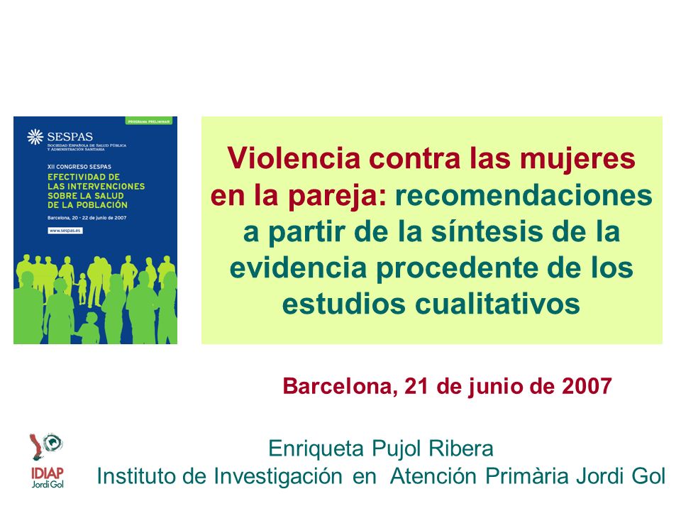 Violencia contra las mujeres en la pareja: recomendaciones a partir de la síntesis de la evidencia procedente de los estudios cualitativos