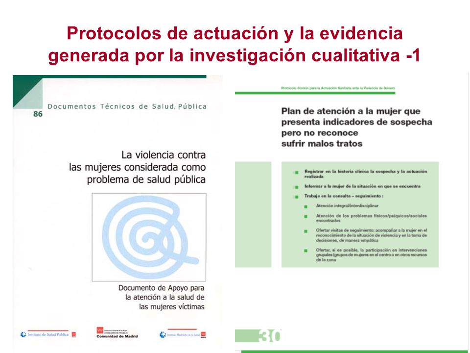 Protocolos de actuación y la evidencia generada por la investigación cualitativa -1