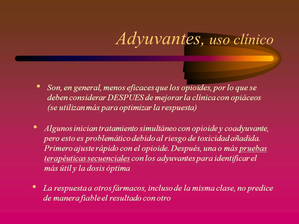 Adyuvantes, uso clínico