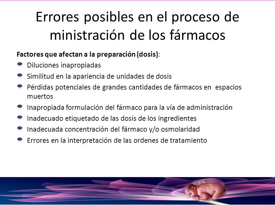 Errores posibles en el proceso de ministración de los fármacos