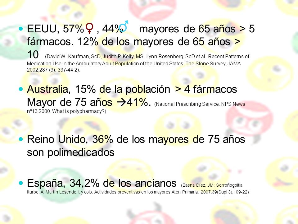 EEUU, 57% , 44% mayores de 65 años > 5 fármacos
