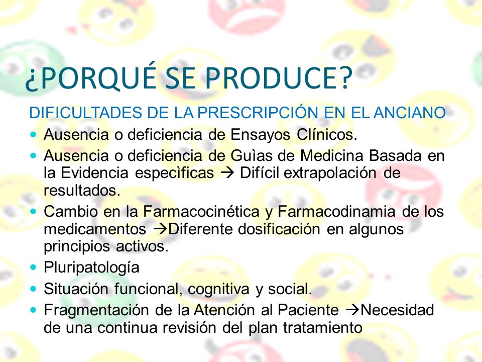 ¿PORQUÉ SE PRODUCE DIFICULTADES DE LA PRESCRIPCIÓN EN EL ANCIANO