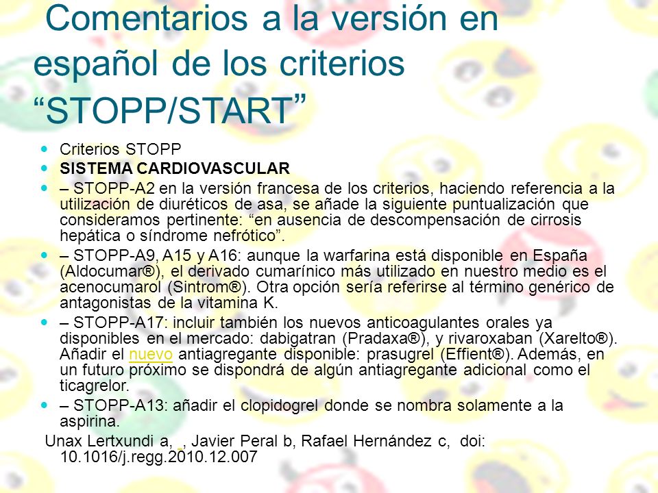 Comentarios a la versión en español de los criterios STOPP/START