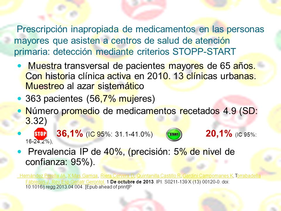 Prescripción inapropiada de medicamentos en las personas mayores que asisten a centros de salud de atención primaria: detección mediante criterios STOPP-START