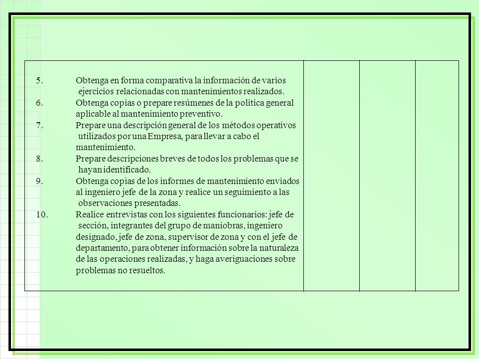 5. Obtenga en forma comparativa la información de varios