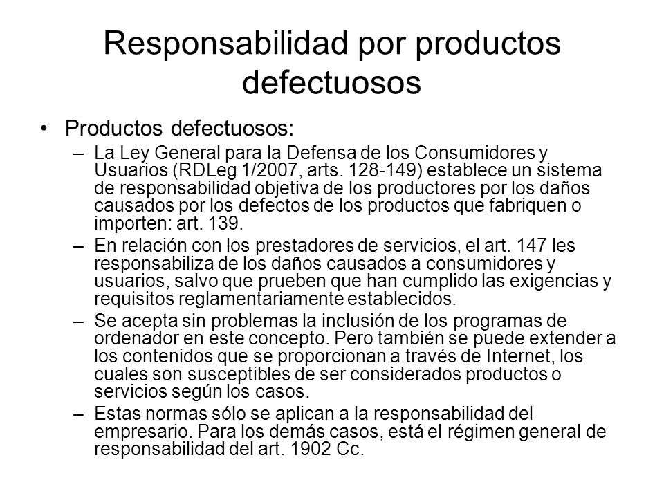 Responsabilidad por productos defectuosos