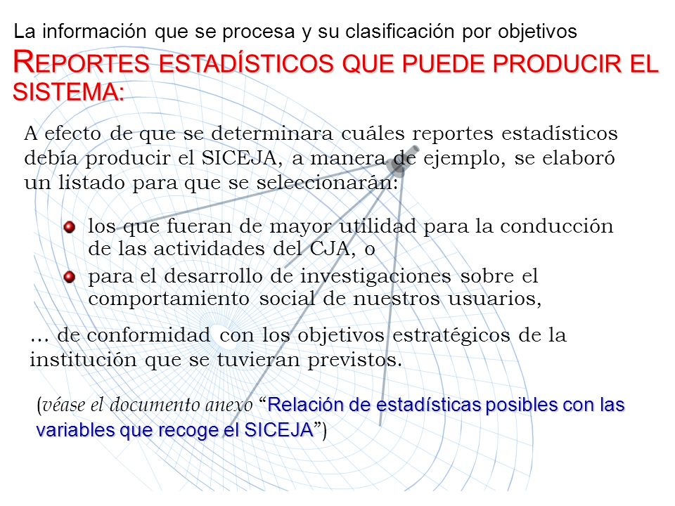 La información que se procesa y su clasificación por objetivos