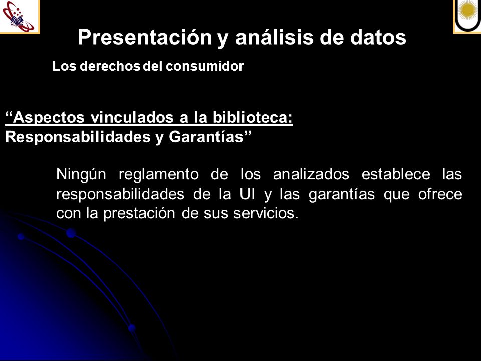 Presentación y análisis de datos Los derechos del consumidor