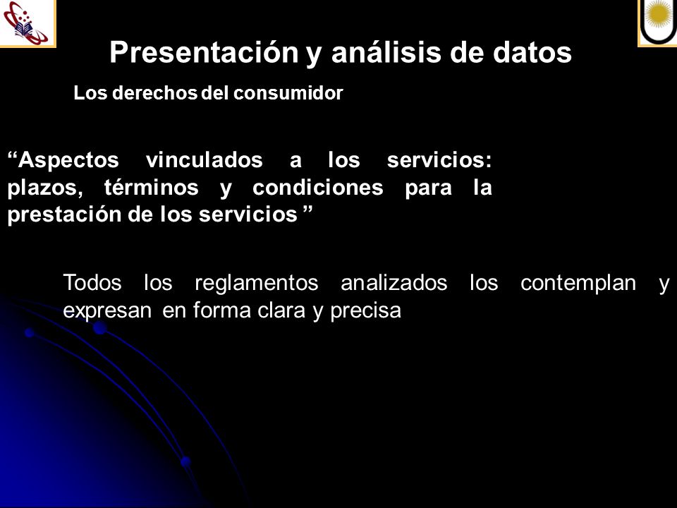 Presentación y análisis de datos Los derechos del consumidor