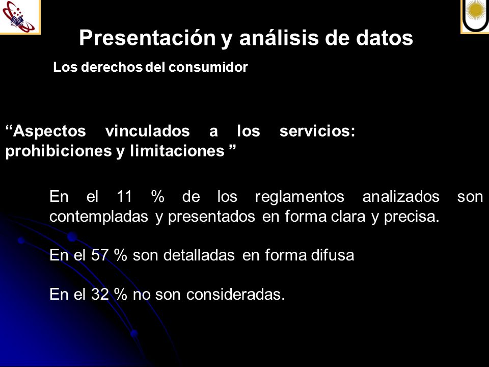 Presentación y análisis de datos Los derechos del consumidor