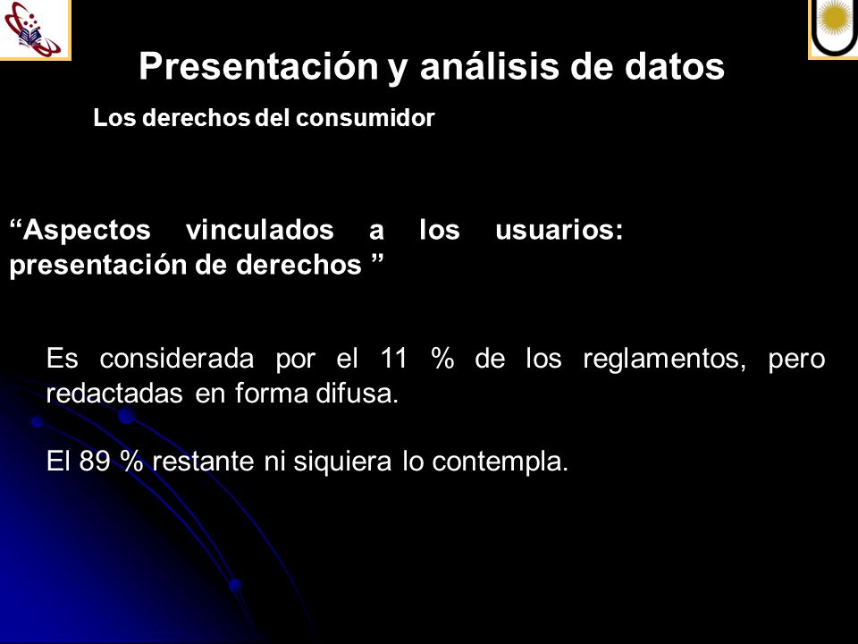 Presentación y análisis de datos Los derechos del consumidor