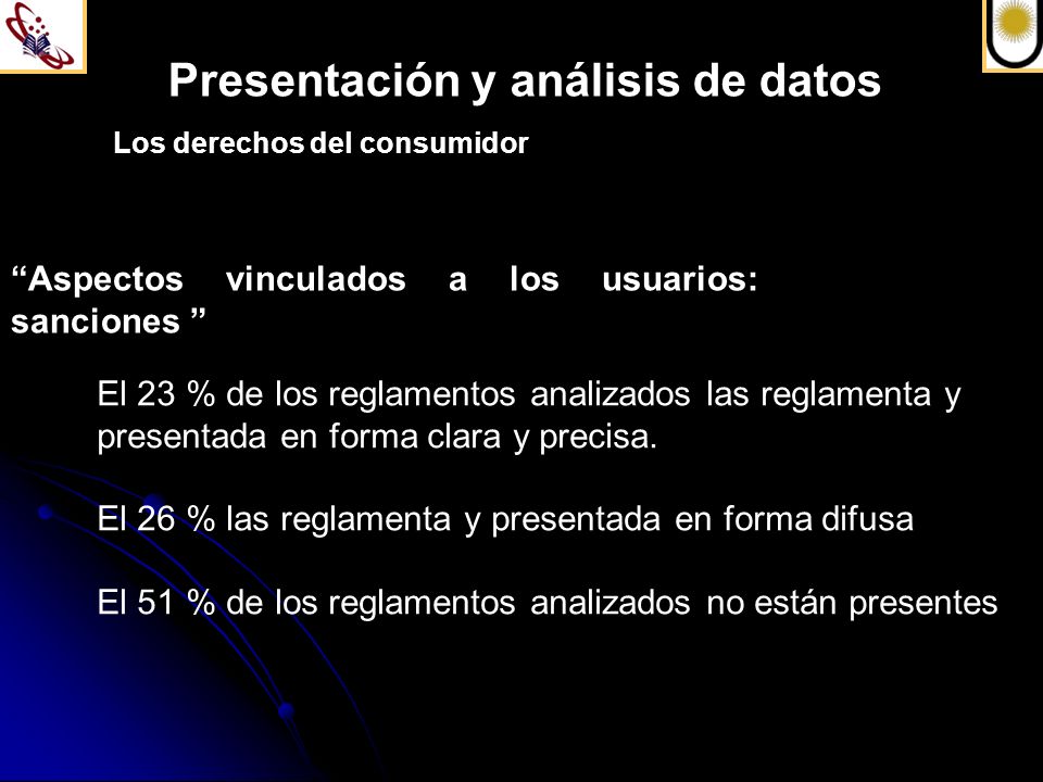Presentación y análisis de datos Los derechos del consumidor