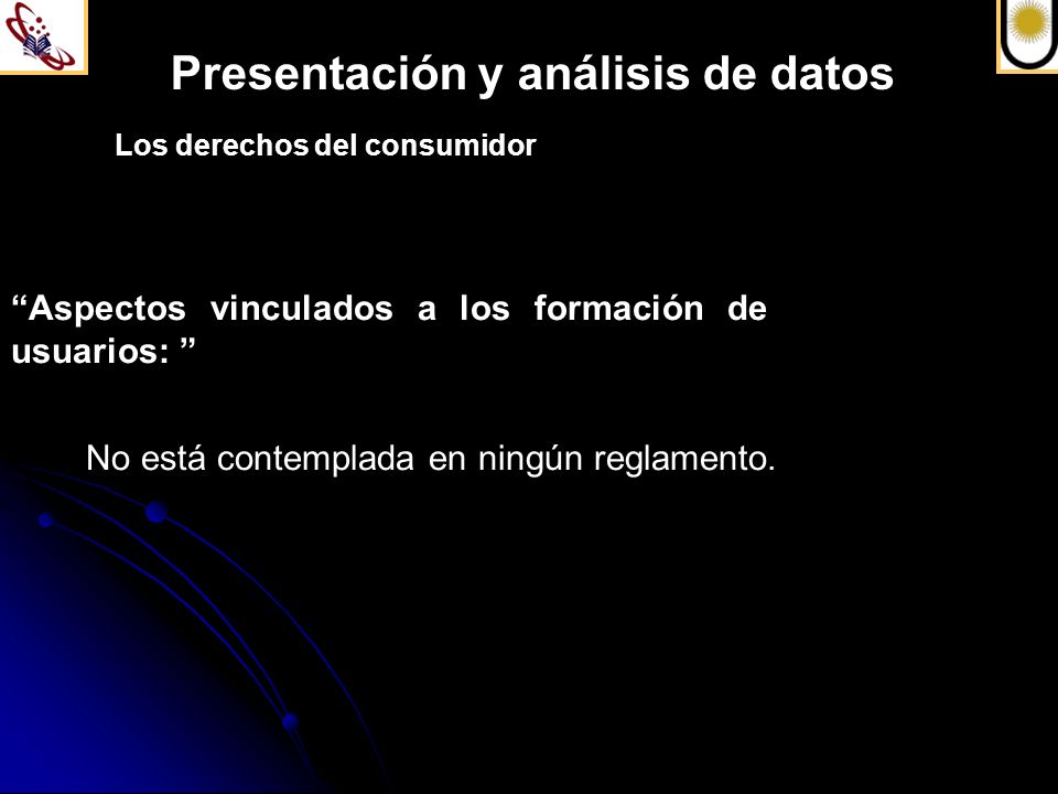 Presentación y análisis de datos Los derechos del consumidor