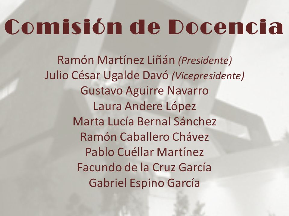 Comisión de Docencia Ramón Martínez Liñán (Presidente)