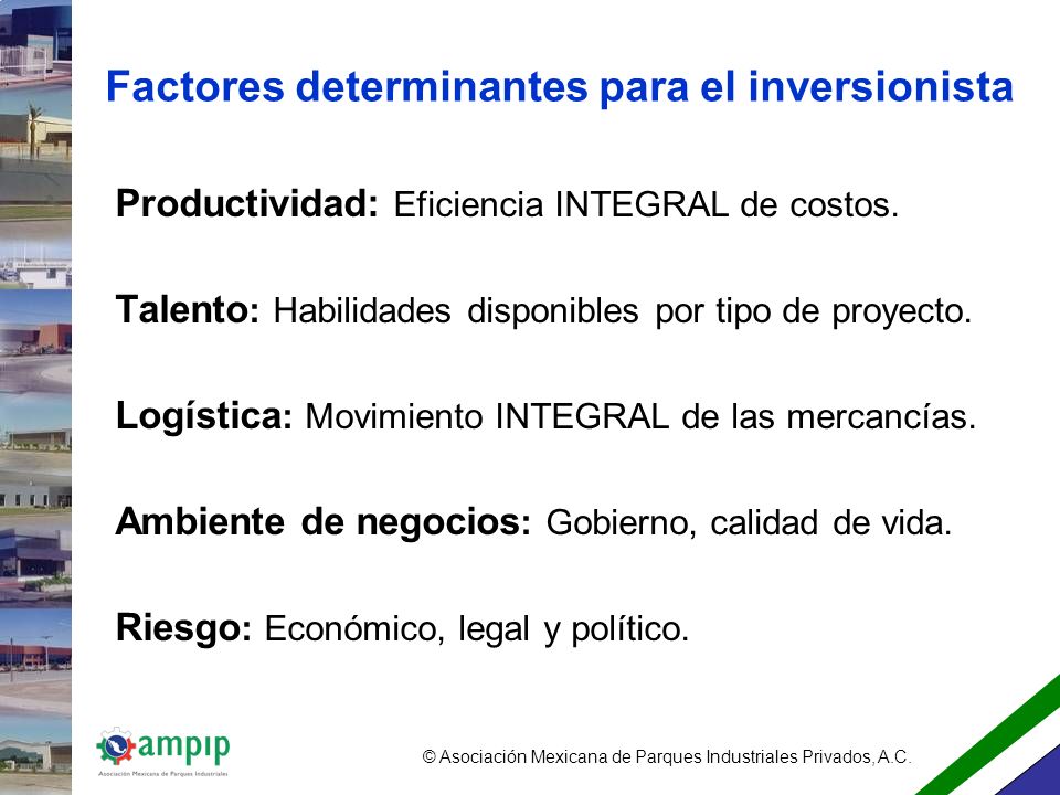 Factores determinantes para el inversionista