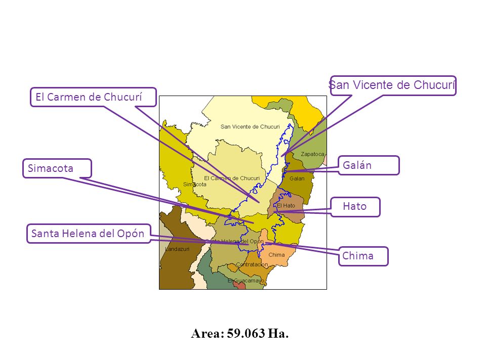 Area: Ha. San Vicente de Chucurí El Carmen de Chucurí Galán