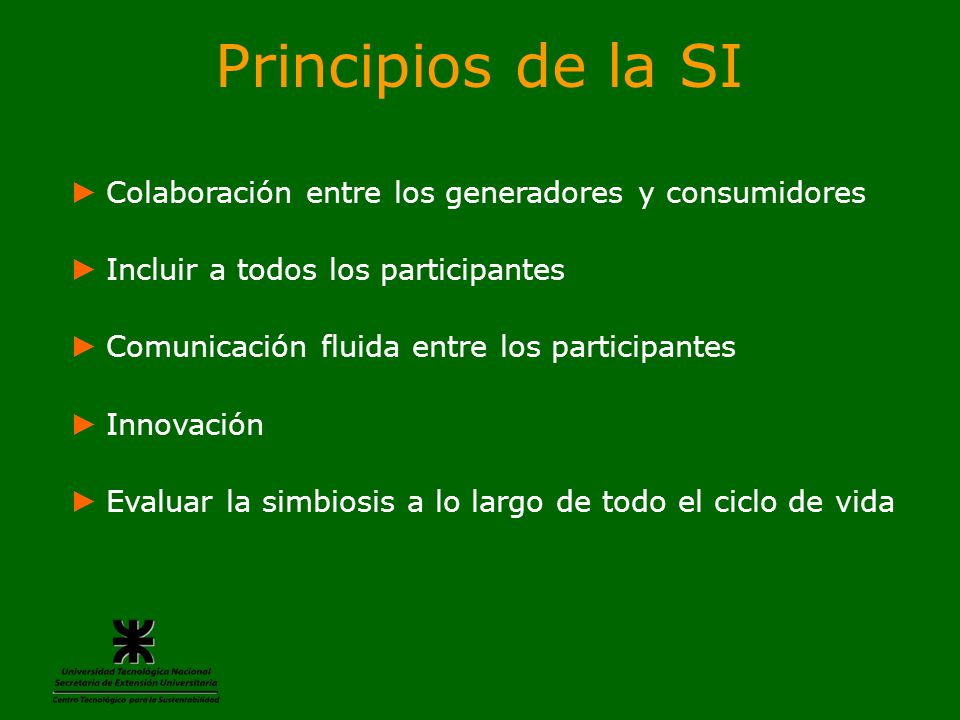 Principios de la SI Colaboración entre los generadores y consumidores