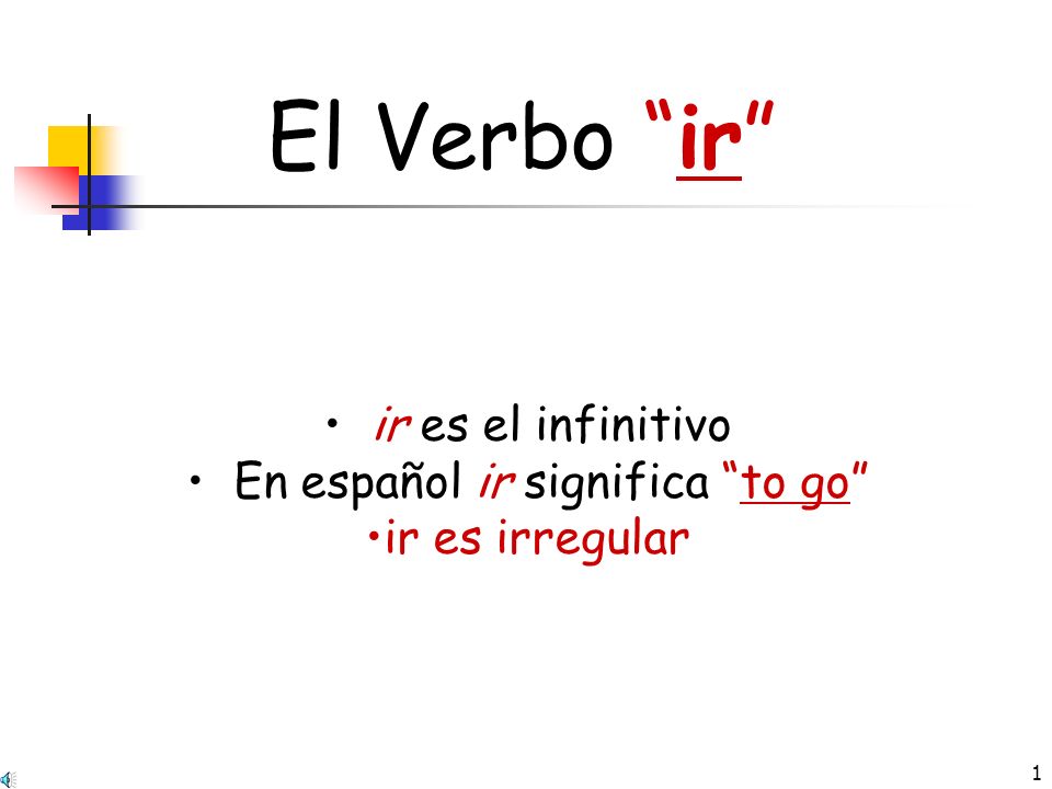 En español ir significa to go