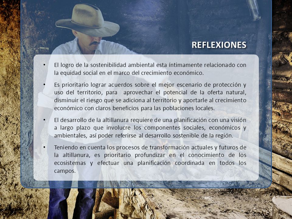 REFLEXIONES El logro de la sostenibilidad ambiental esta íntimamente relacionado con la equidad social en el marco del crecimiento económico.