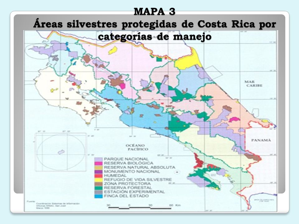 MAPA 3 Áreas silvestres protegidas de Costa Rica por categorías de manejo