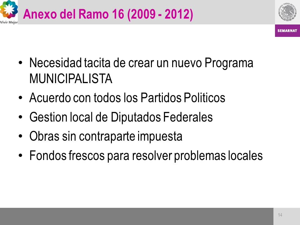 Necesidad tacita de crear un nuevo Programa MUNICIPALISTA