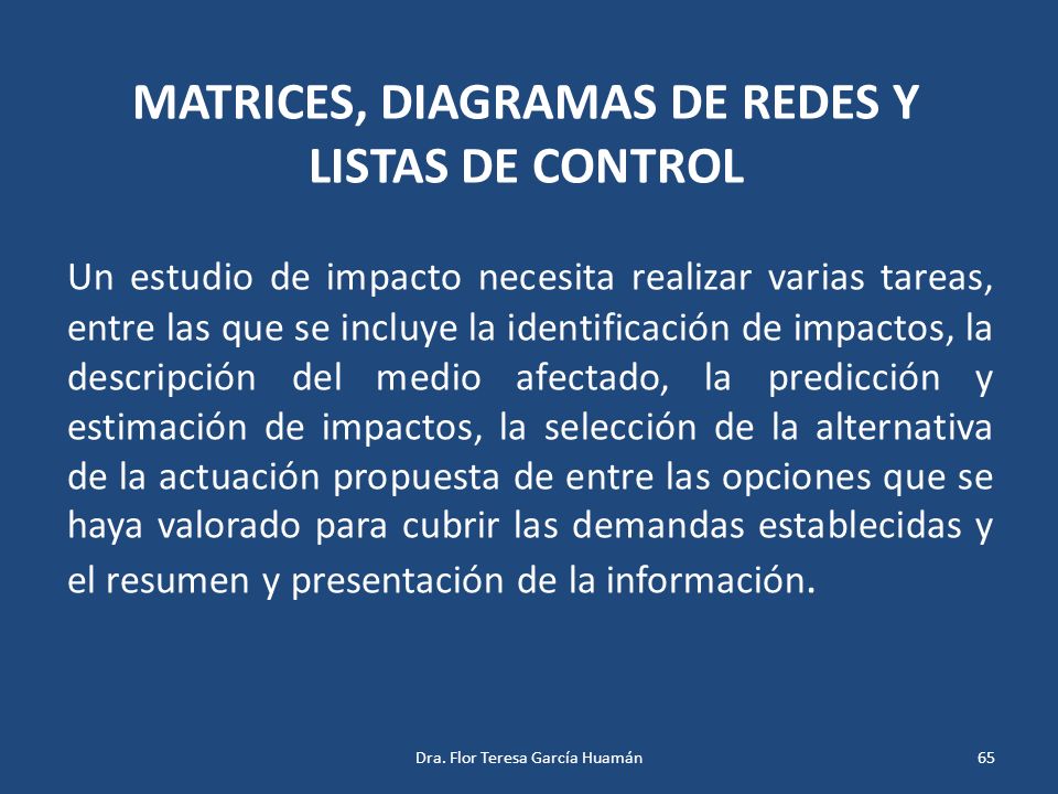 MATRICES, DIAGRAMAS DE REDES Y LISTAS DE CONTROL