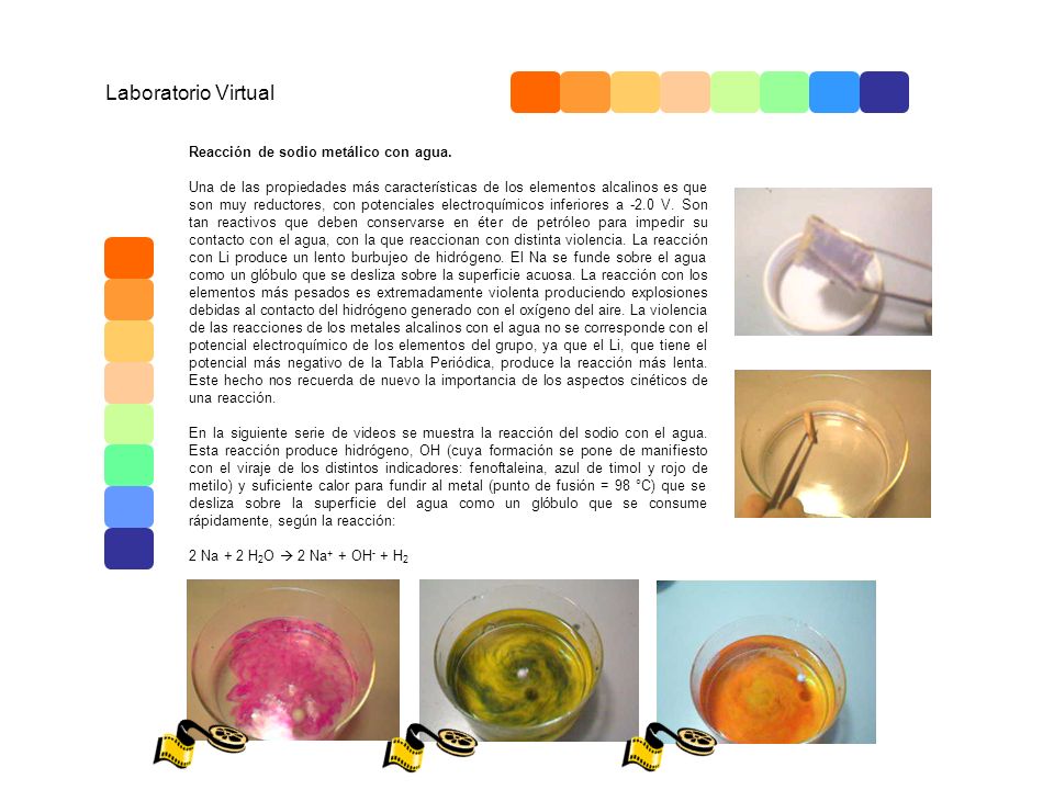 video 1 Laboratorio Virtual Reacción de sodio metálico con agua.