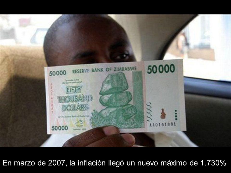 En marzo de 2007, la inflación llegó un nuevo máximo de 1.730%