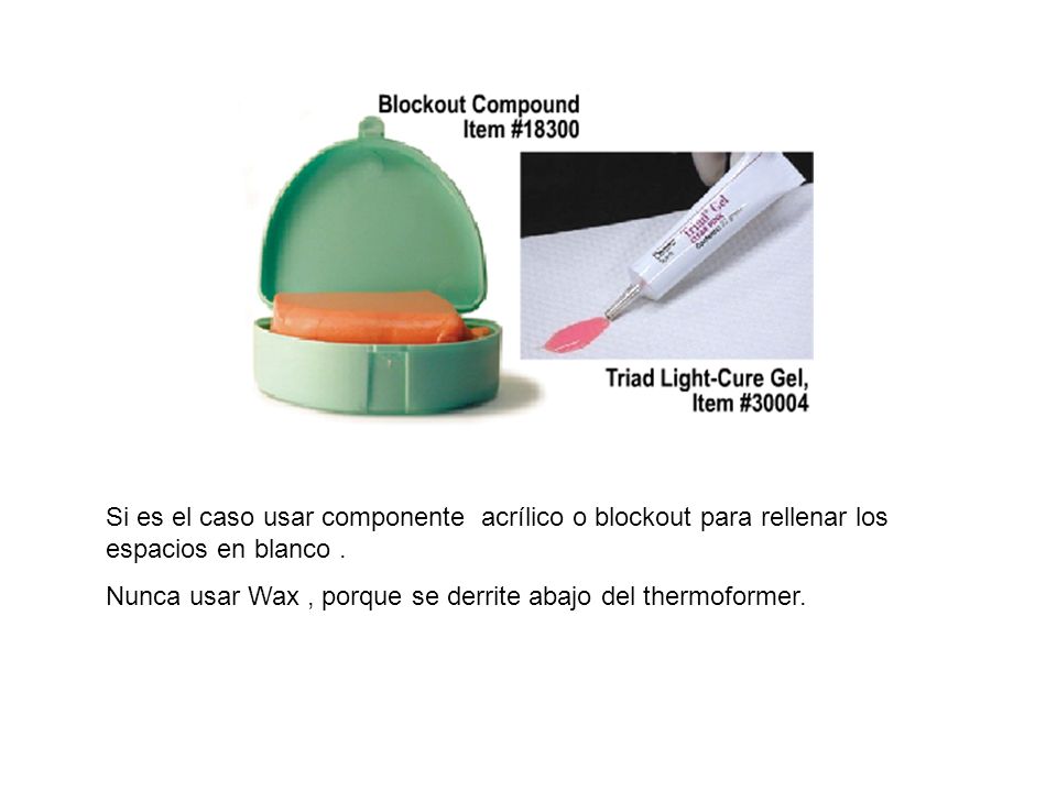 Si es el caso usar componente acrílico o blockout para rellenar los espacios en blanco .