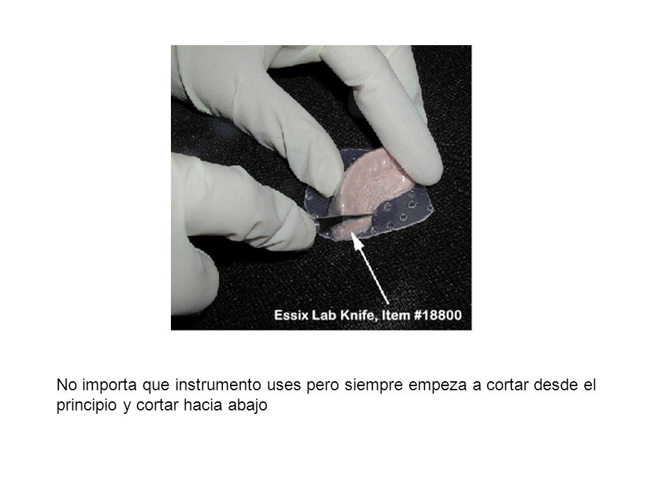 No importa que instrumento uses pero siempre empeza a cortar desde el principio y cortar hacia abajo