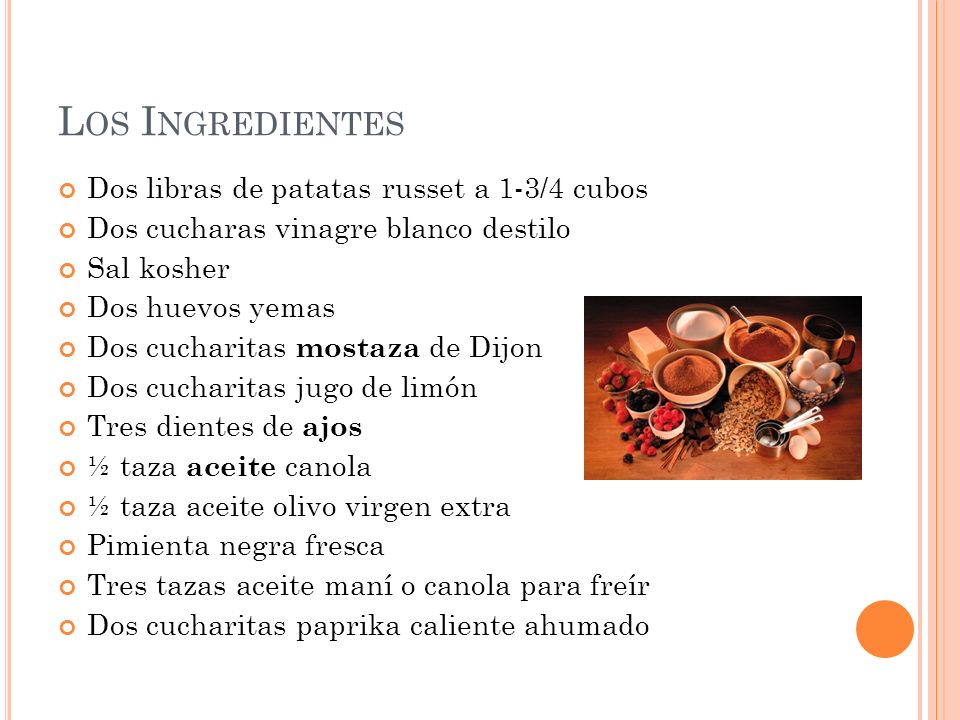 Los Ingredientes Dos libras de patatas russet a 1-3/4 cubos