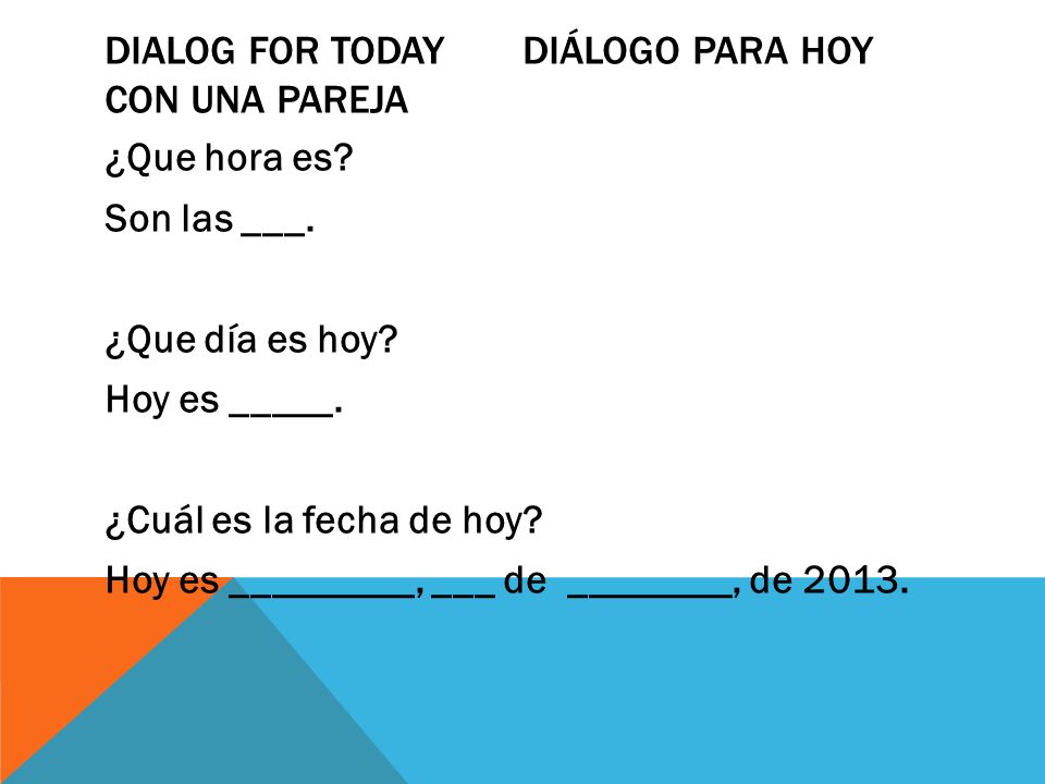 Dialog for today DiÁlogo para hoy con una pareja