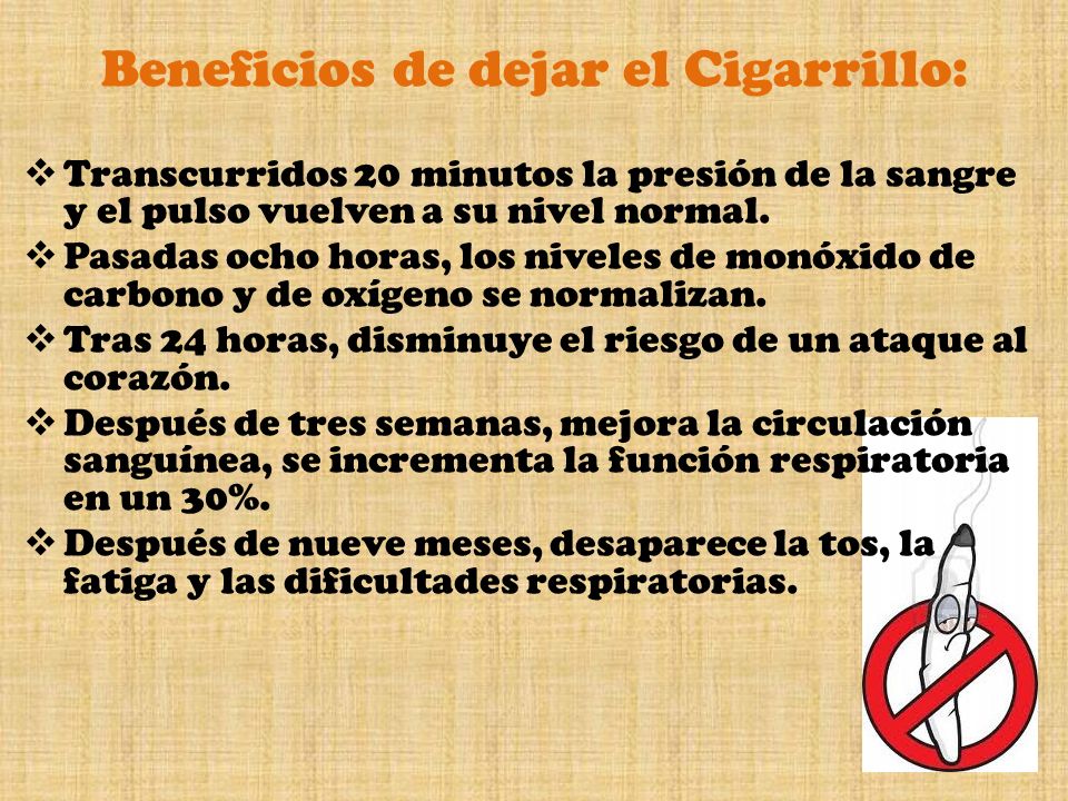 Beneficios de dejar el Cigarrillo: