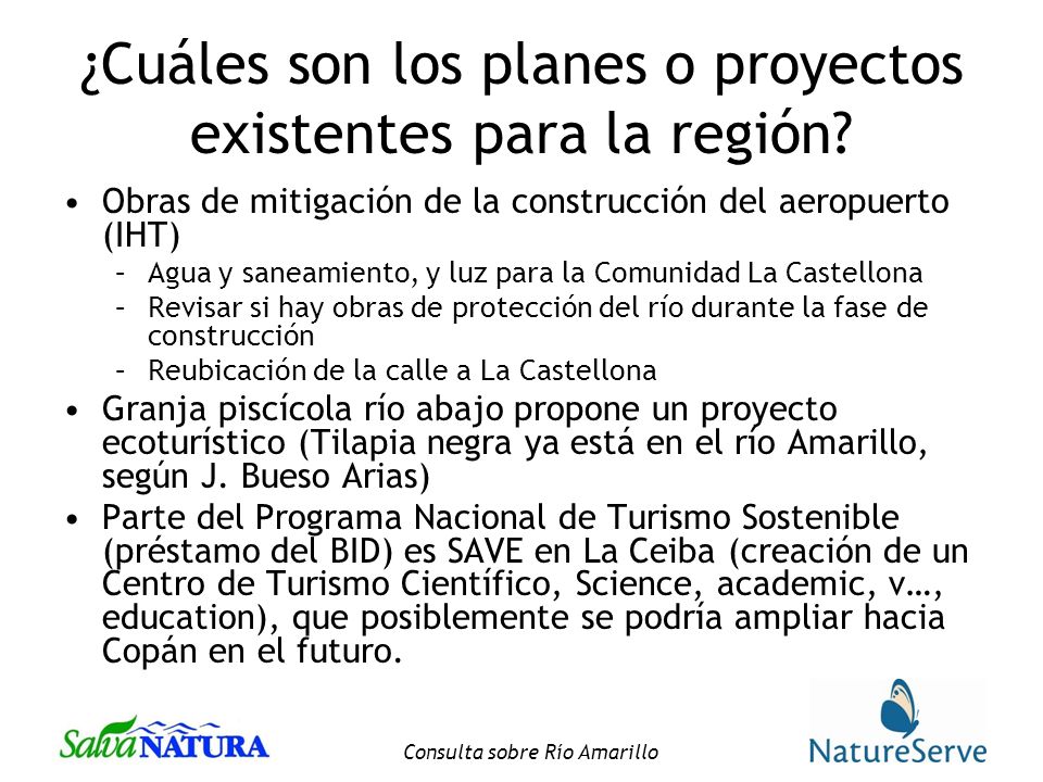 ¿Cuáles son los planes o proyectos existentes para la región